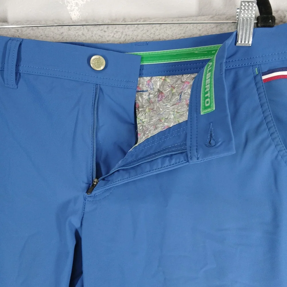 Alberto Golf Shorts Tech‎ Stretch Water Repellent Blue Men Size 36 EUC
